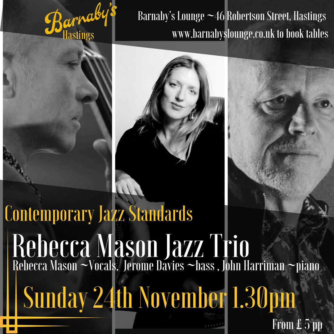 Rebecca Mason Jazz Trio featuring Jerome Davies bass and John Harriman piano