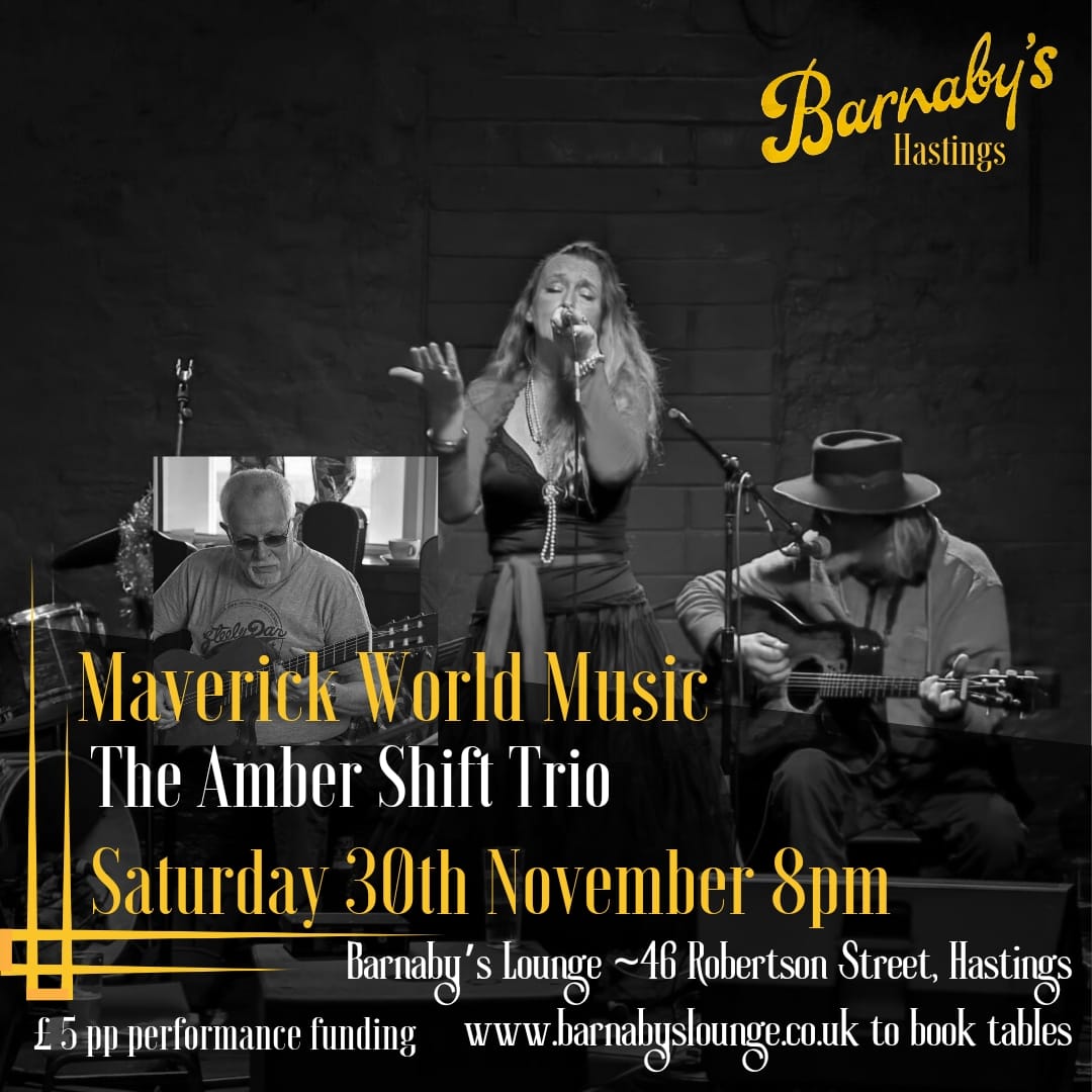 Amber Shift Trio live music at Barnaby's Lounge Hastings