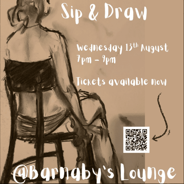Sip and Draw Nude and Semi Nude Life Drawing Barnaby's Lounge Live Events Cocktails Bar Food Barnaby's Artists