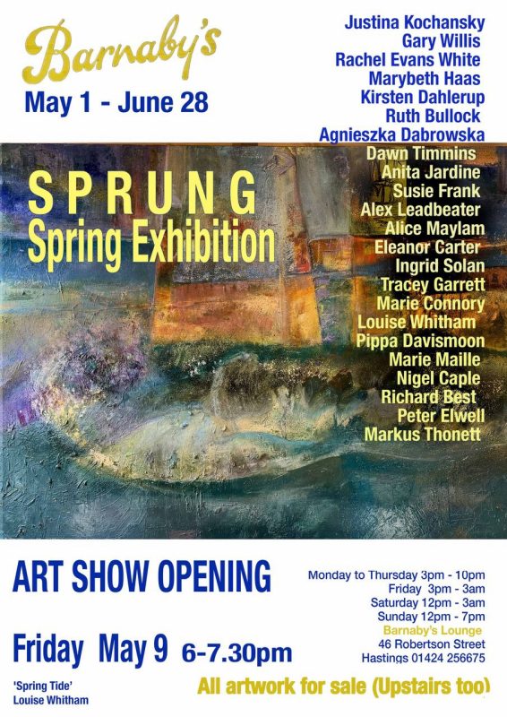 Sprung Art Exhibition Party Barnaby's Lounge Cocktail Live Music Art Bar Hastings