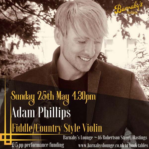 Adam Phillips Jazz Swing Violin Barnaby's Lounge Live Events Party Venue