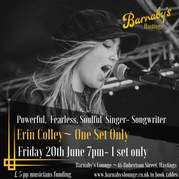 Erin Colley Soulful Singer Songwriter Acoustic Barnaby's Lounge Live Music Live Events Cocktail Bar