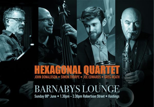 Hexagonal Jazz Quartet John Donaldson Simon Thorpe Joe Edwards Greg Heath Barnabys Lounge Jazz Club Hastings UK