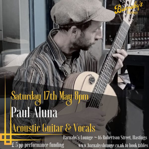 Paul Aluna Acoustic Singer Songwriter Live Music Live Events Barnaby's Lounge Cocktail Bar