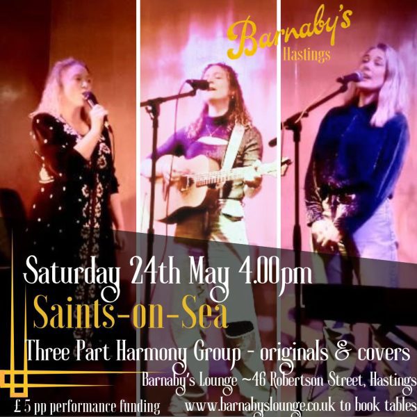 Saints on Sea Vocal Harmony Group Live Music Barnaby's Lounge Events Bar Food