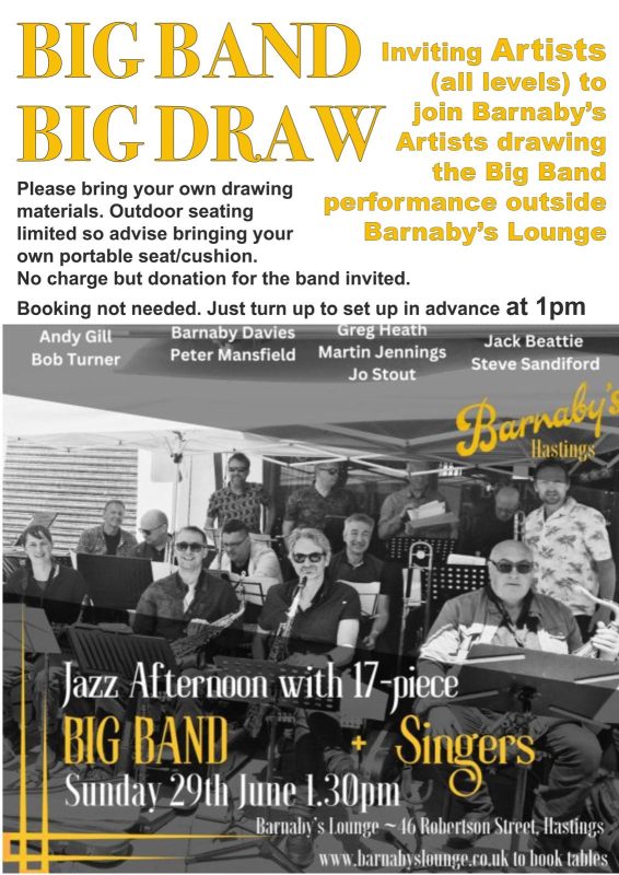 Barnaby's Lounge Big Band Barnaby's Artists Robertson Street Hastings Art Gallery Event Space Cocktail Bar