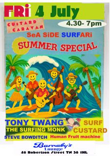 Custard Caravan Summer Special Barnaby's Lounge Hastings Live Events Cocktail bar