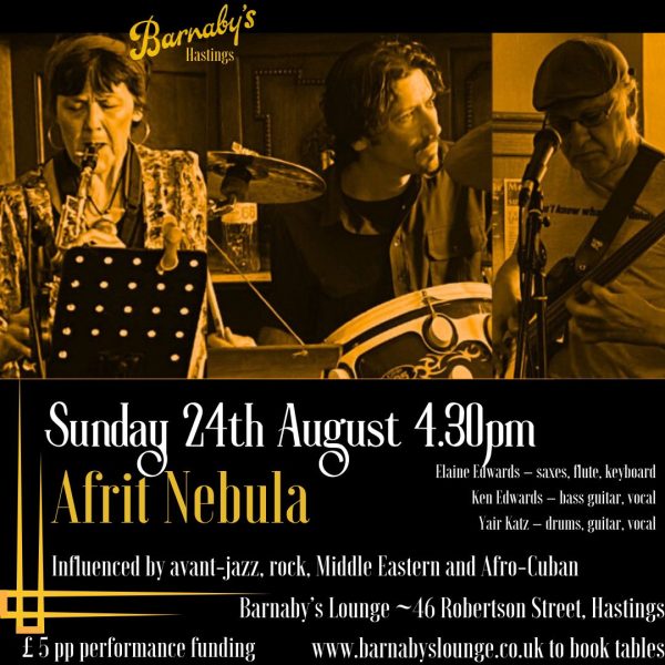 Afro-Cuban, Middle Eastern, Avant-jazz Afrit Nebula Barnaby's Lounge Jazz Club Hastings Sussex UK