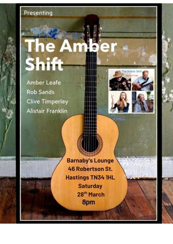 The Amber Shift World Maverick Music Barnaby's Lounge Hastings UK Live Events Music Cocktails Party Venue Head Chef Burgers Pasta Christmas Menu