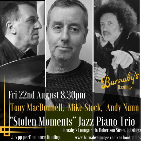 Tony MacDonnell Andy Nunn Mike Stock Jazz Piano Trio Live Jazz Barnaby's Lounge Jazz Club Hastings Sussex UK