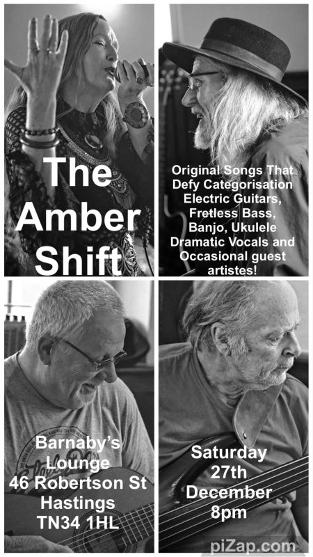 The Amber Shift World Maverick Music Barnaby's Lounge Hastings UK Live Events Music Cocktails Party Venue Head Chef Burgers Pasta Christmas Menu