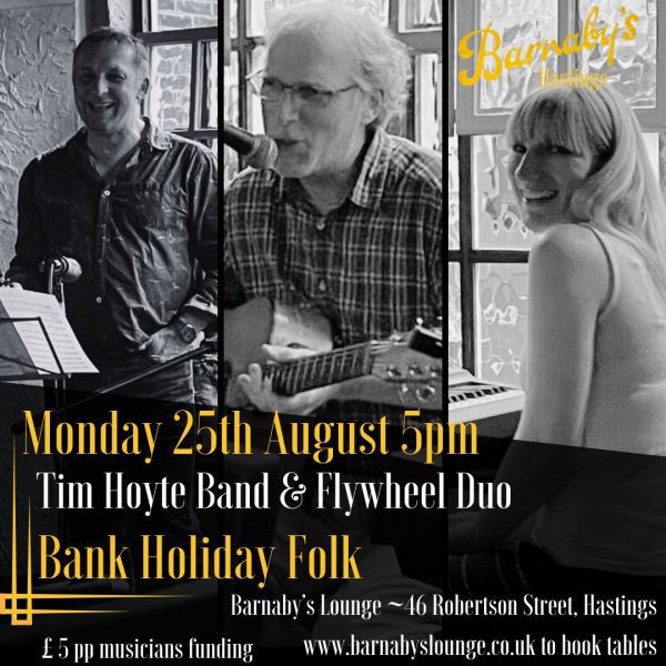 Tim Hoyte Folk Session Flywheel Duo Rob Leake Saxophone Ed Blakeley Music Barnaby's Lounge Hastings Sussex UK Live Music Cocktail Bar Food Party Venue Burgers Home-Made Pasta