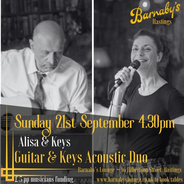 Alisa & Keys Acoustic Singer Songwriter Duo Barnaby's Lounge Live Music Cocktail Bar Hastings Sussex Party Venue