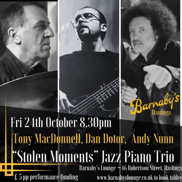 Tony MacDonnell Andy Nunn Dan Dotor Jazz Piano Trio Live Jazz Barnaby's Lounge Jazz Club Hastings Sussex UK
