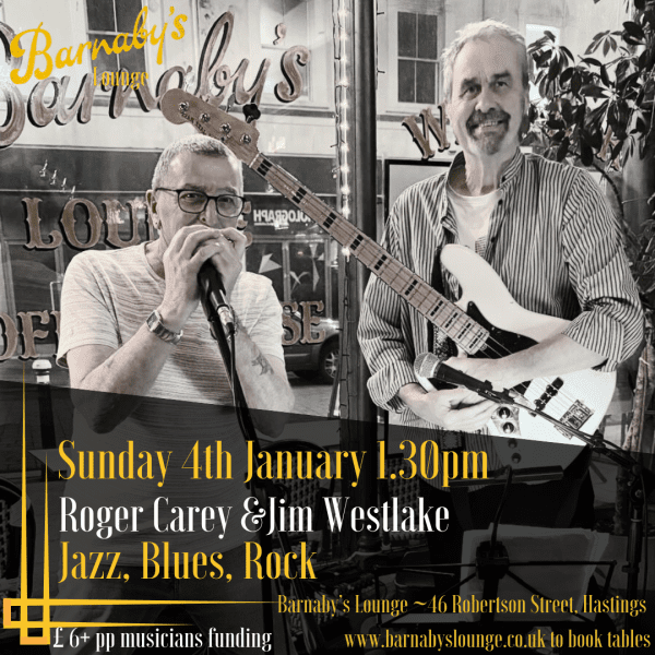 Roger Carey Bass Player Hastings Jazz Scene Barnaby's Lounge Blues & Jazz Club Hastings Sussex Cocktail Bar Live Music Venue