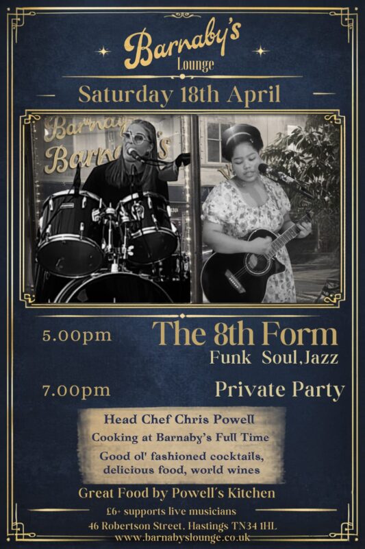 Jazz Funk Indie Covers Hana Bolton and Hayley Adjei - "8th Form" Barnaby's Lounge Jazz Club Cocktail Bar Hastings Sussex UK