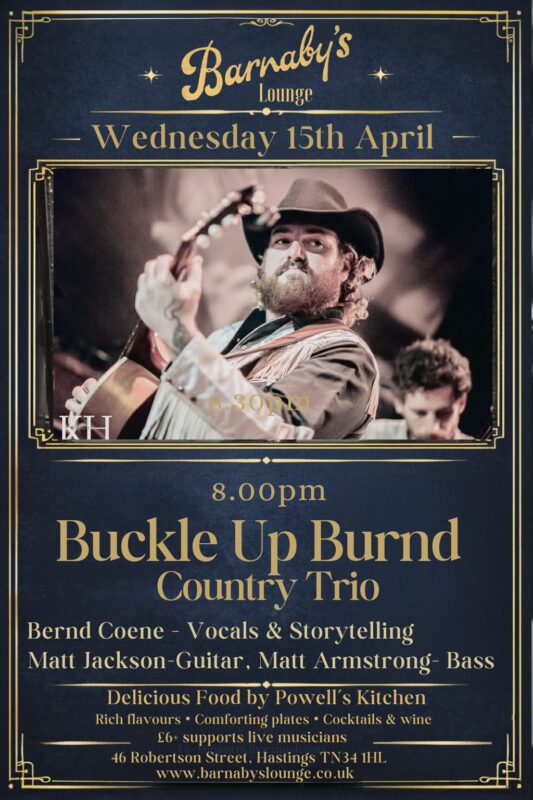 Bernd Coene Country Trio featuring Matt Jackson on guitar and Matt Armstrong on double bass - cocktails, fine wines, great food from Powell's Kitchen at Barnabys