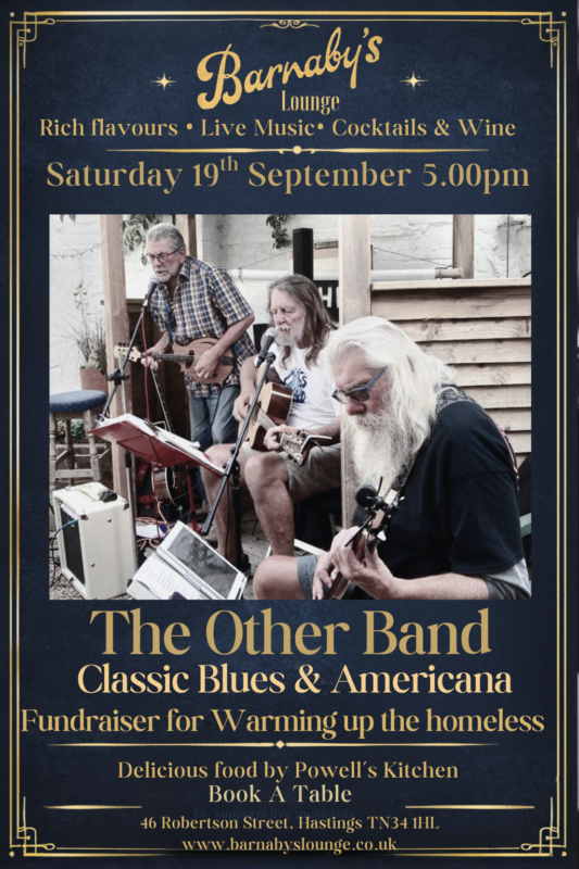 The Other Band Blues Americana Warming Up the Homeless Fundraiser Barnaby's Lounge Hastings Sussex UK Award Winning Cocktail Bar