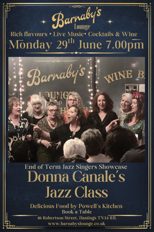 Donna Canale End of Term Jazz Singing Class Barnaby's Lounge Jazz Club Hastings UK