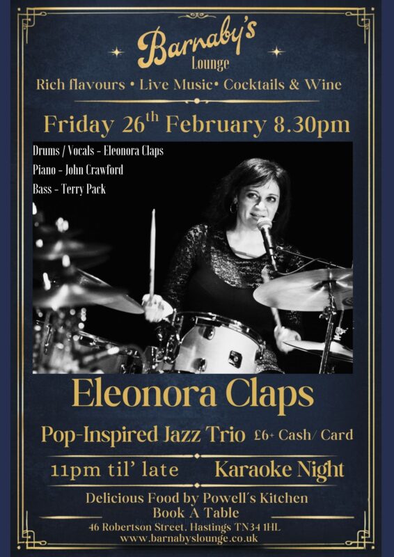 Drums / Vocals - Eleonora Claps Piano - John Crawford Bass - Terry Pack